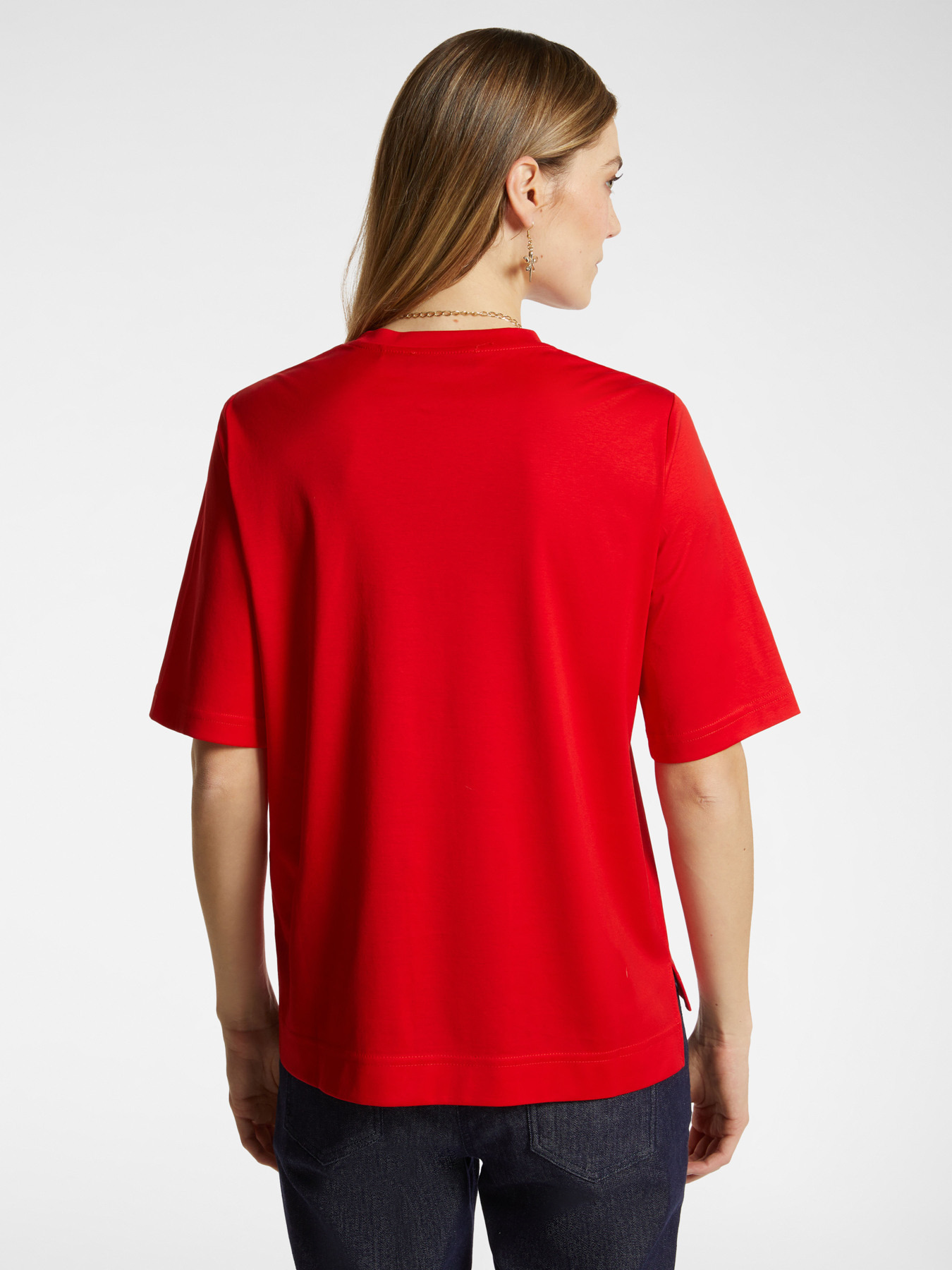 T-shirt con piccola libellula in strass image number 1