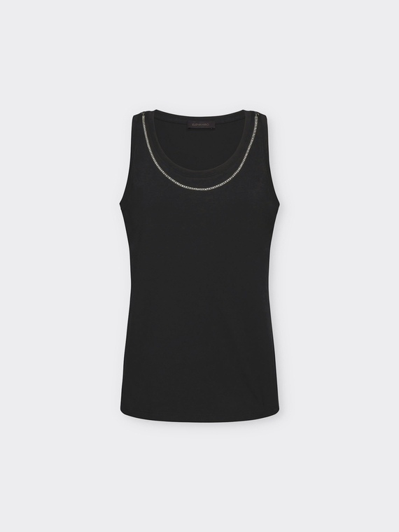 Top con catena in strass