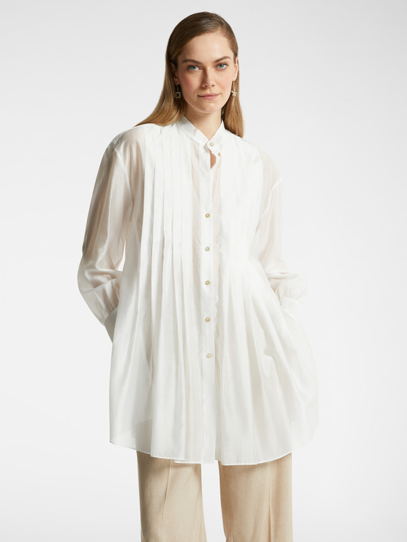Camicia lunga con pieghe