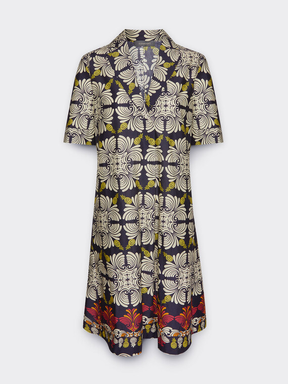 Abito stampato in cotone stretch