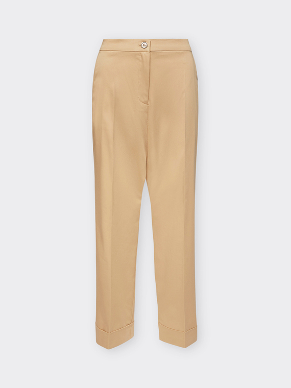 Pantaloni cropped con risvolto