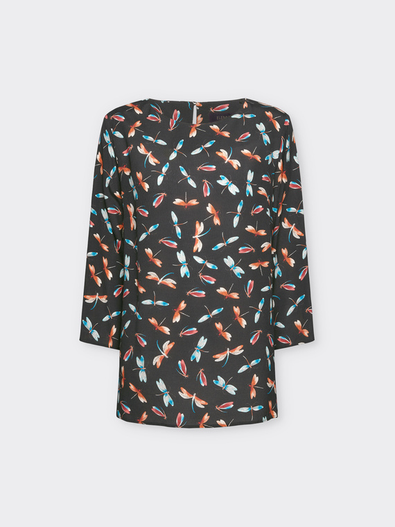 Blusa dalla stampa libellule