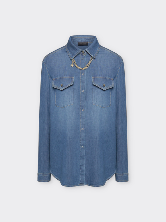 Camicia in chambray con collana