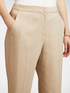 Pantaloni cropped in lino stretch con risvolto image number 3