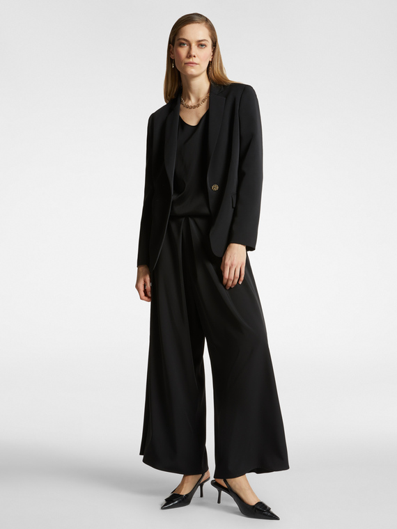 Pantaloni ampi cropped con pieghe