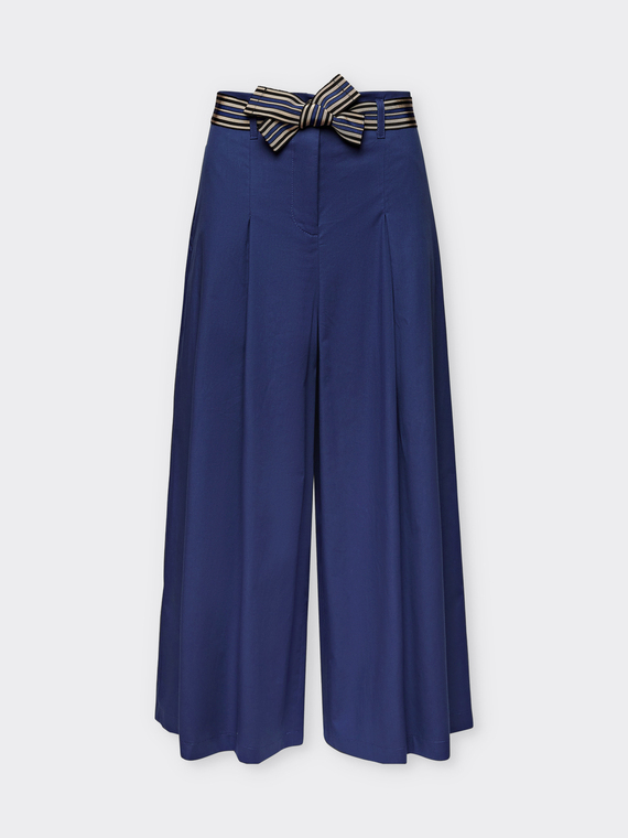 Pantaloni ampi con cintura a righe