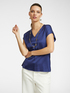 Blusa in raso con scollo a V image number 0