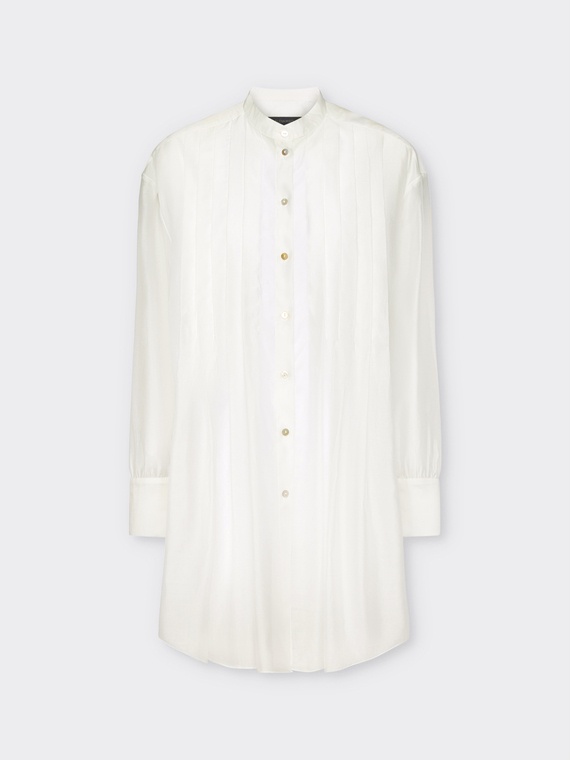 Camicia lunga con pieghe