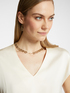 Blusa in raso con scollo a V image number 3