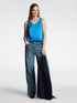 Top V neck in viscosa stretch image number 2