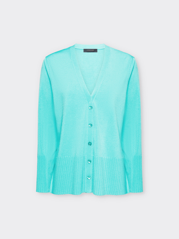 Cardigan con bordi a coste
