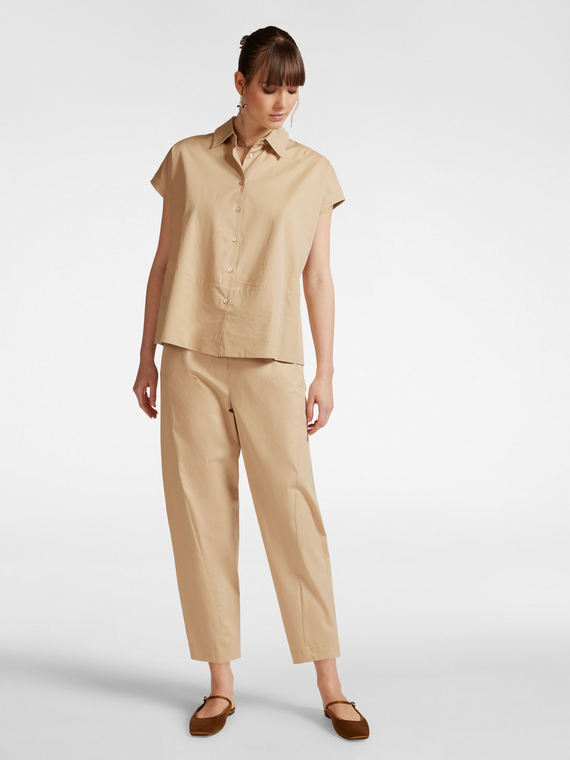 Pantaloni balloon in cotone stretch