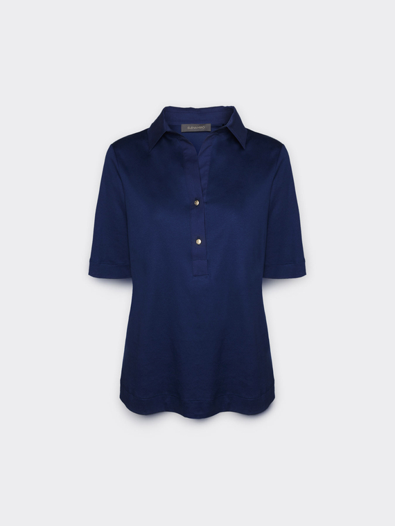 T-shirt con colletto e bottoni