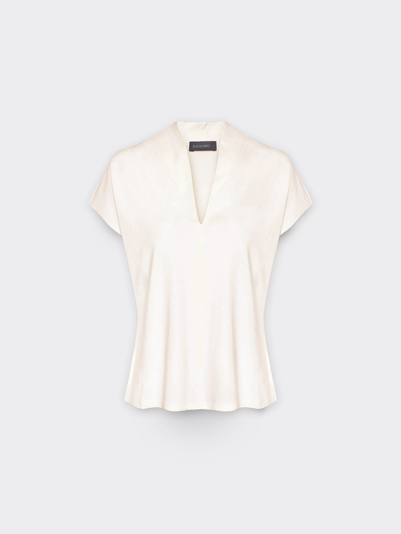 T-shirt con collo montante