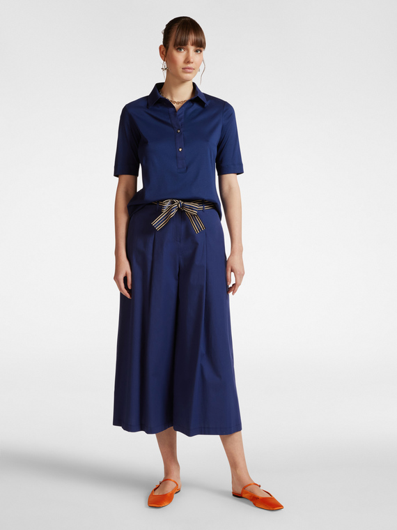 Pantaloni ampi con cintura a righe