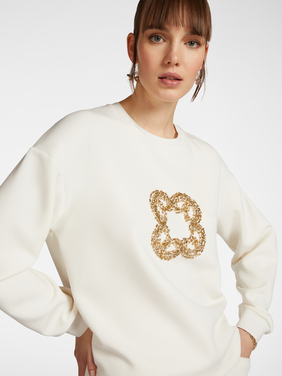 Felpa con maxi ricamo Monogram
