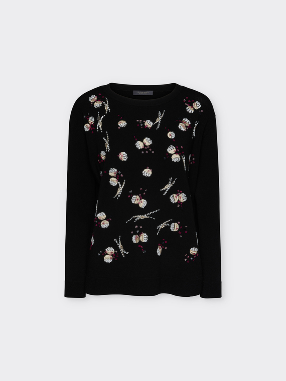 Maglia con ricamo ciliegie