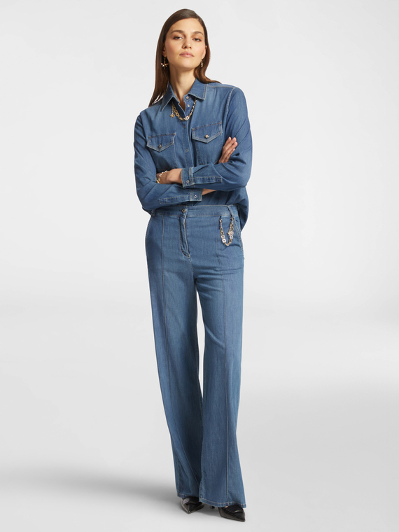 Jeans 5 tasche wide leg, "Wanda"