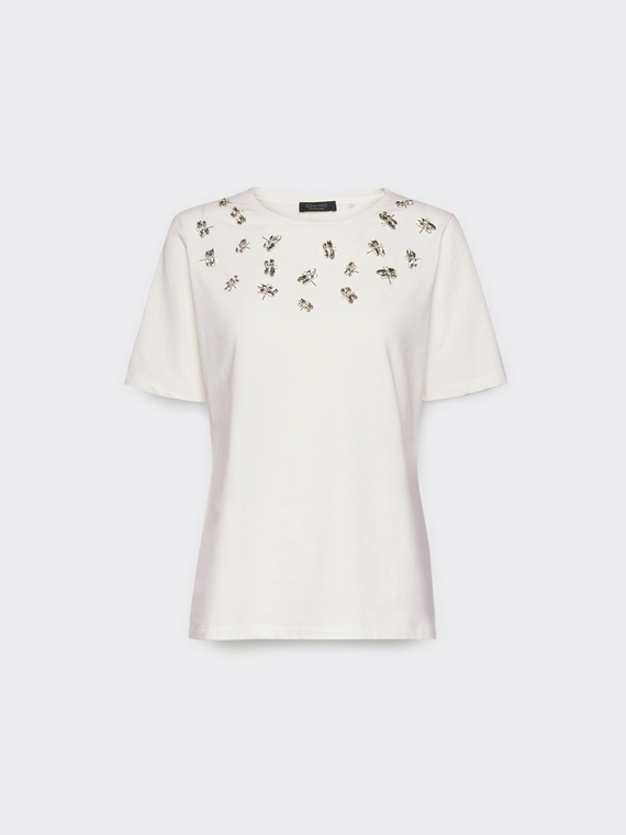 T-shirt con ricamo libellule