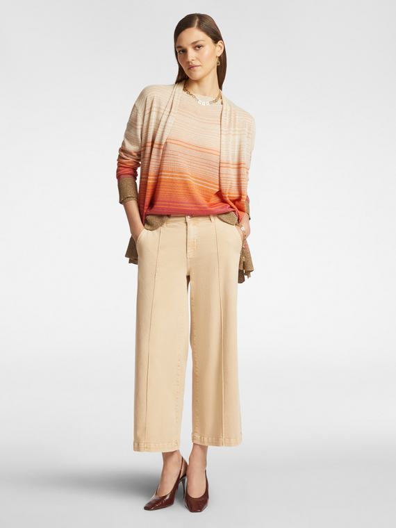 Pantaloni wide leg cropped