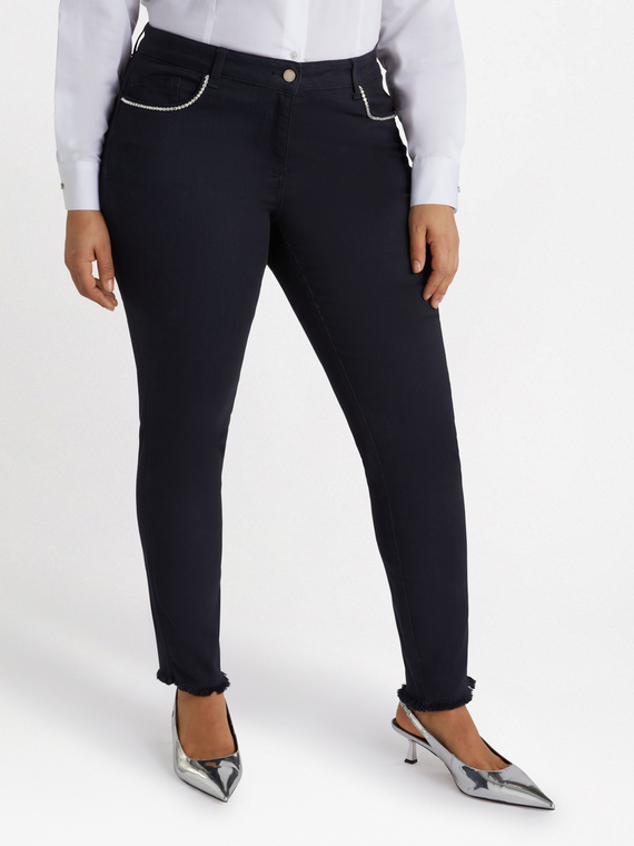 Skinny-Jeans mit Strass