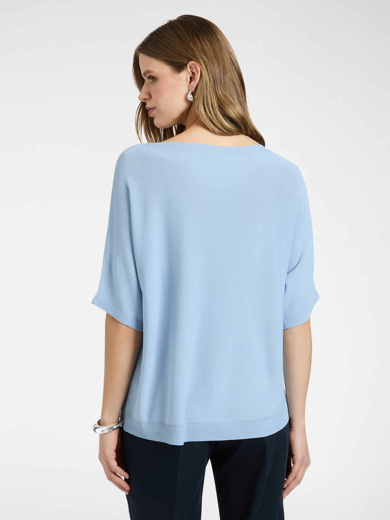Short-sleeved viscose blend top image number 1