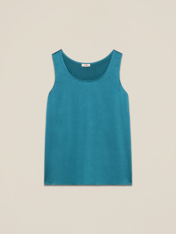Top bimaterial de color liso