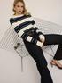 Striped viscose blend sweater image number 0