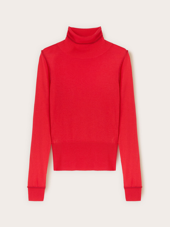 Maglia dolcevita misto seta