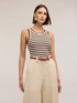 Top a righe in misto viscosa lurex image number 0
