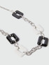 Zweifarbige Halskette mit versilberter Kette image number 1