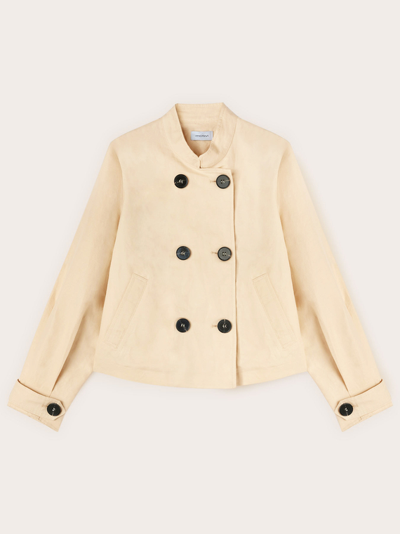 Double-breasted linen blend jacket