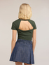 T-shirt in jersey a coste con cut-out image number 1