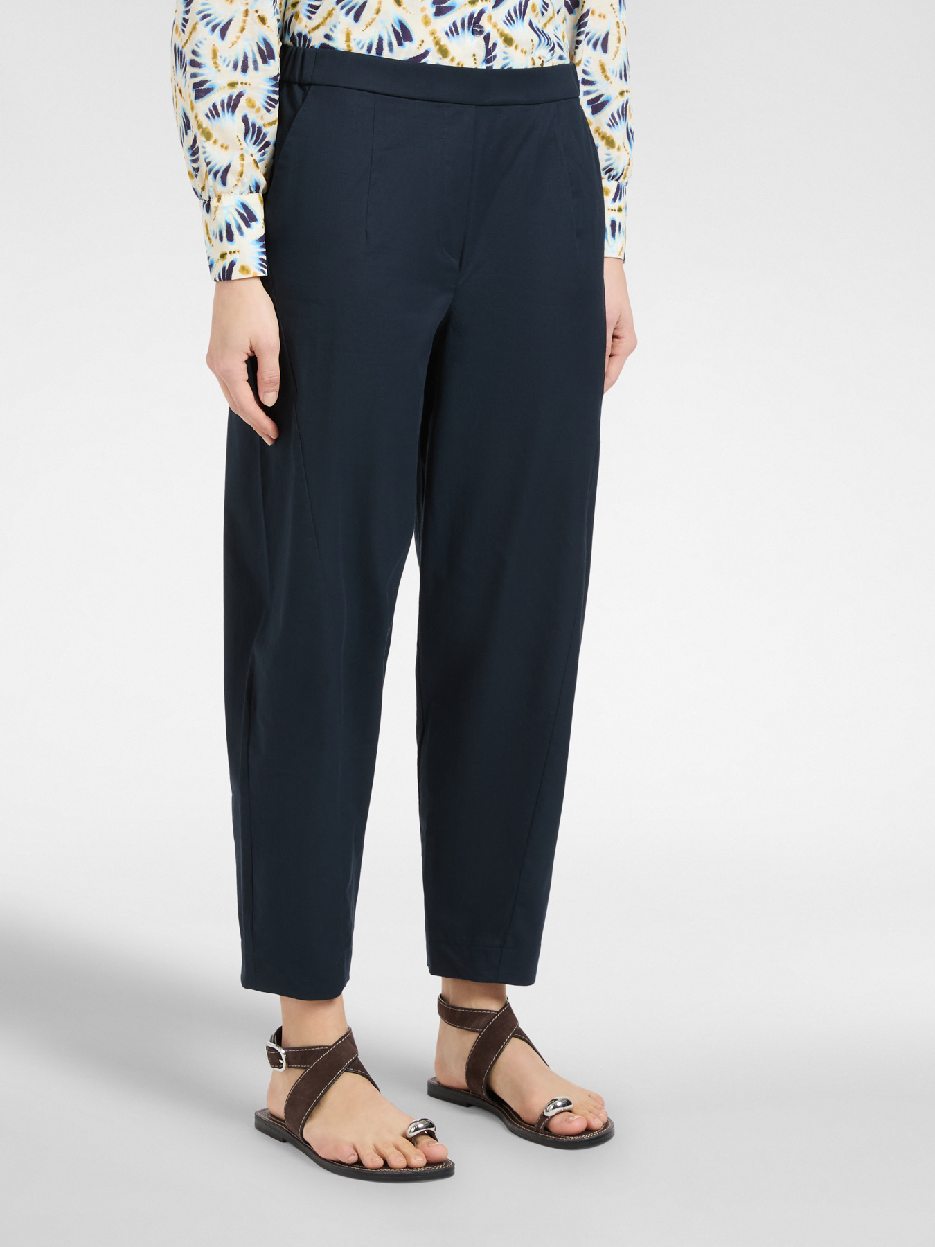 Stretch cotton balloon trousers image number 2