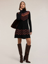 Vestido corto de punto con motivo chevron image number 0