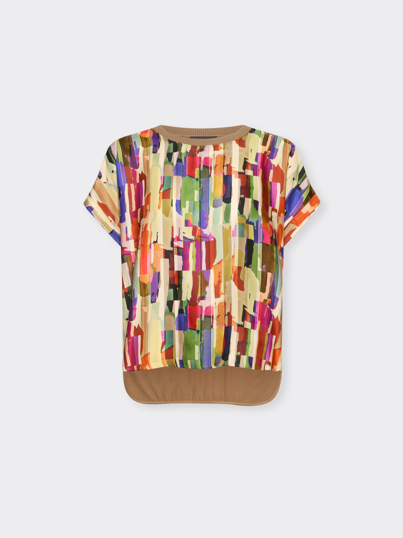 T-shirt in due tessuti con stampa image number 4