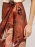 Pareo-effect satin skirt with print image number 3