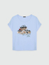 T-shirt avec impression d'été et strass image number 4