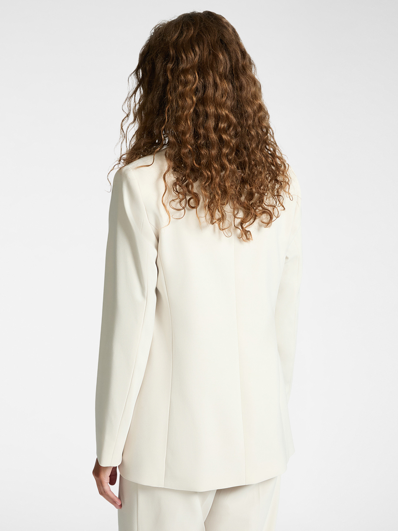 Single-breasted blazer in crepe fabric image number 1