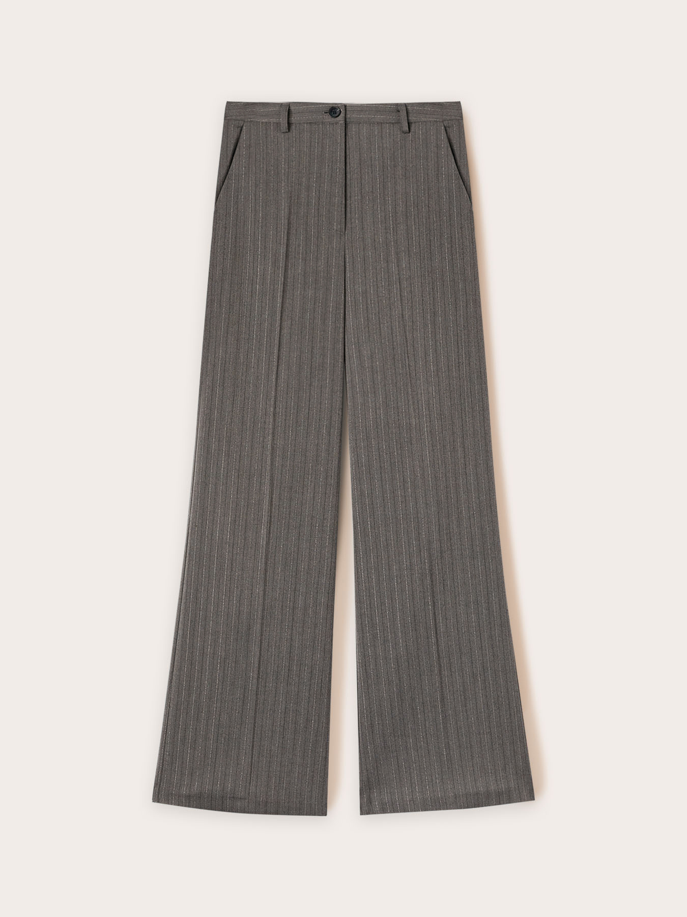 Pinstriped palazzo pants with lurex image number 3