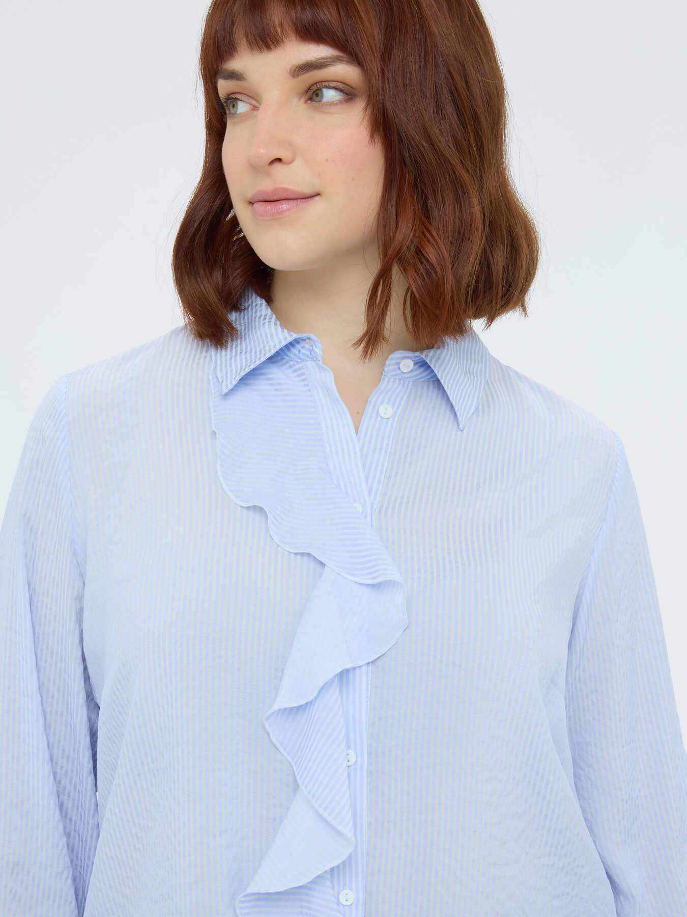 Camicia con volant e fiore image number 3