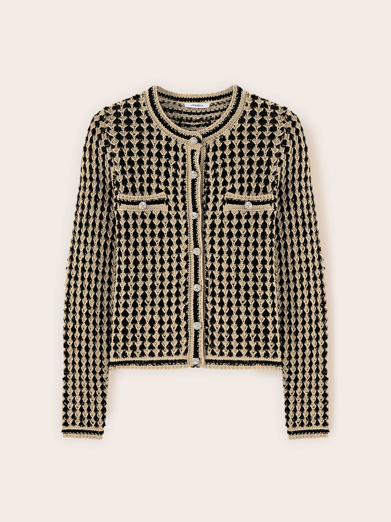 Openwork knit cardigan image number 4