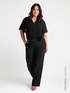 Plissee-Bluse mit V-Ausschnitt image number 0