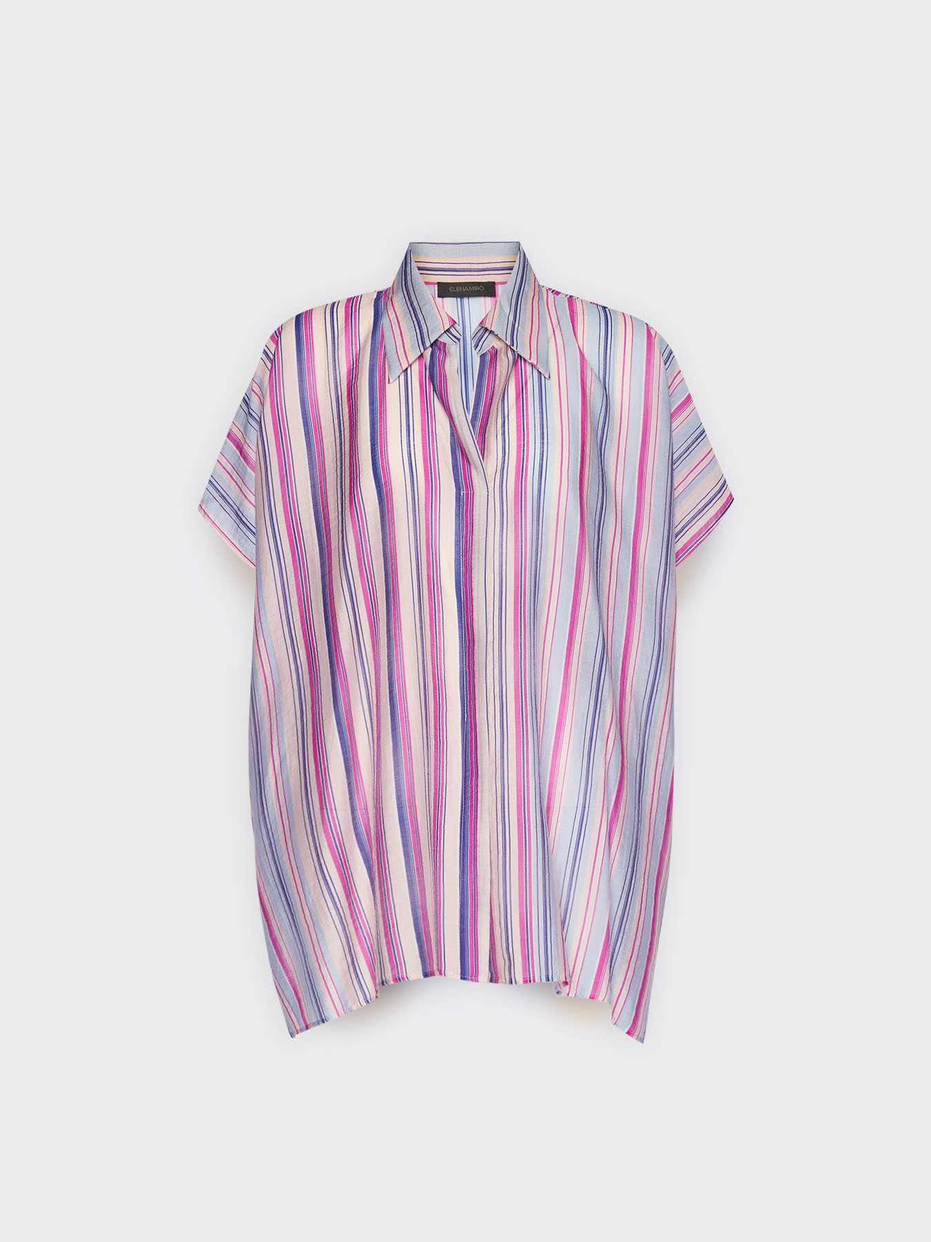 Camicia oversize misto lyocell a righe image number 4