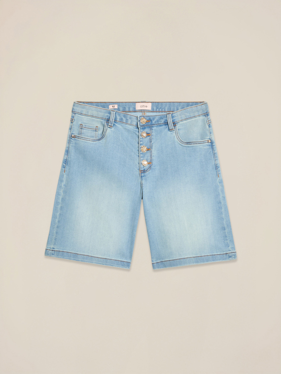 Bermude din denim deschis