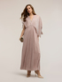Langes plissiertes Kleid in Metallic-Optik image number 0