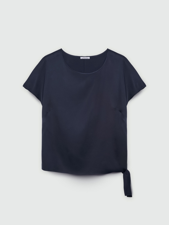 Bluse mit Viskose LENZING™ ECOVERO™ mit Knoten am unteren Saum