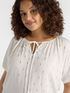 Blouse with laces in creponne fabric image number 3