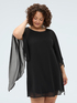Vestito in georgette con maxi maniche kimono image number 4