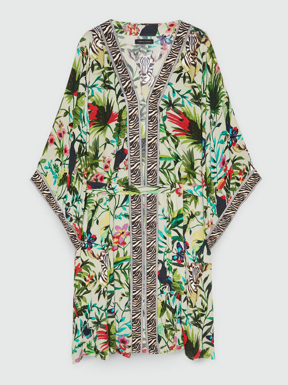 Kaftan mit tropischem Print